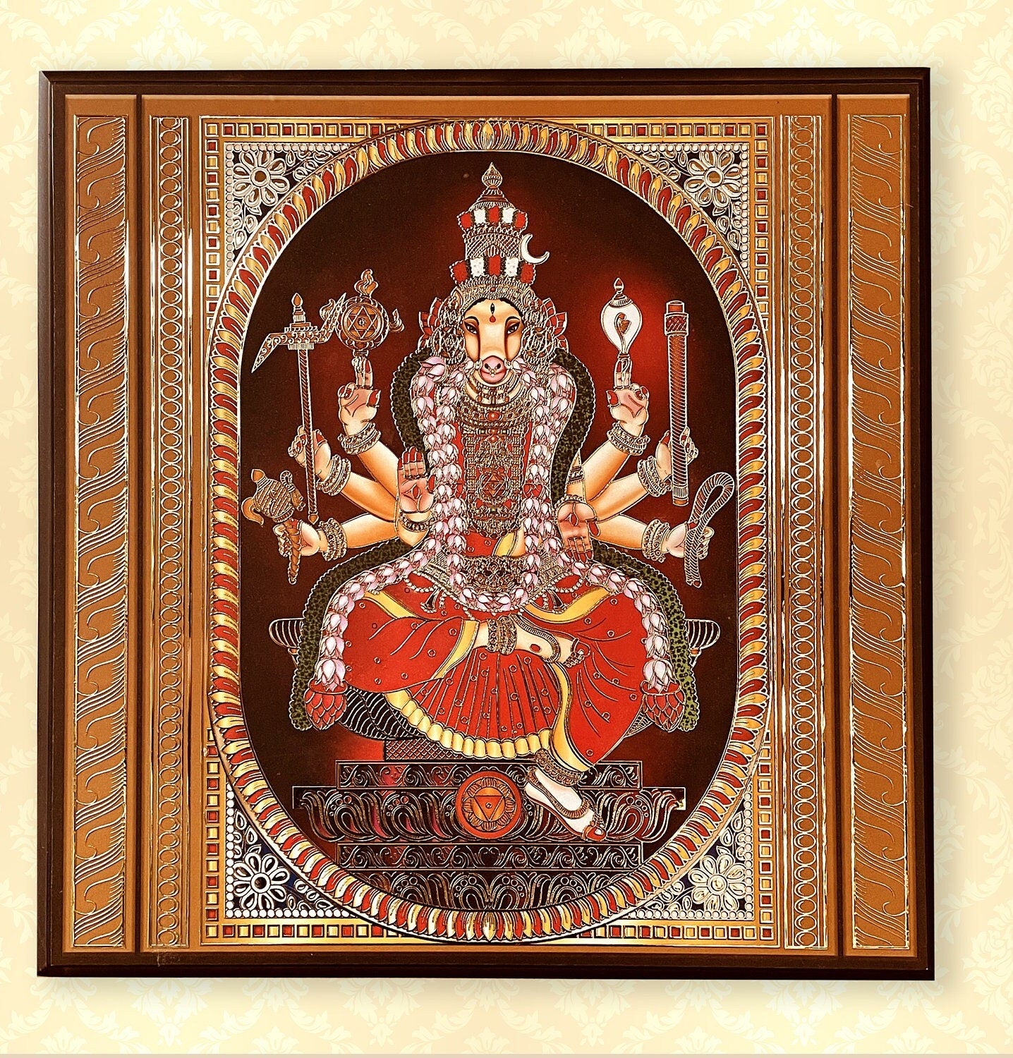 Indian God series in gold coated metal art