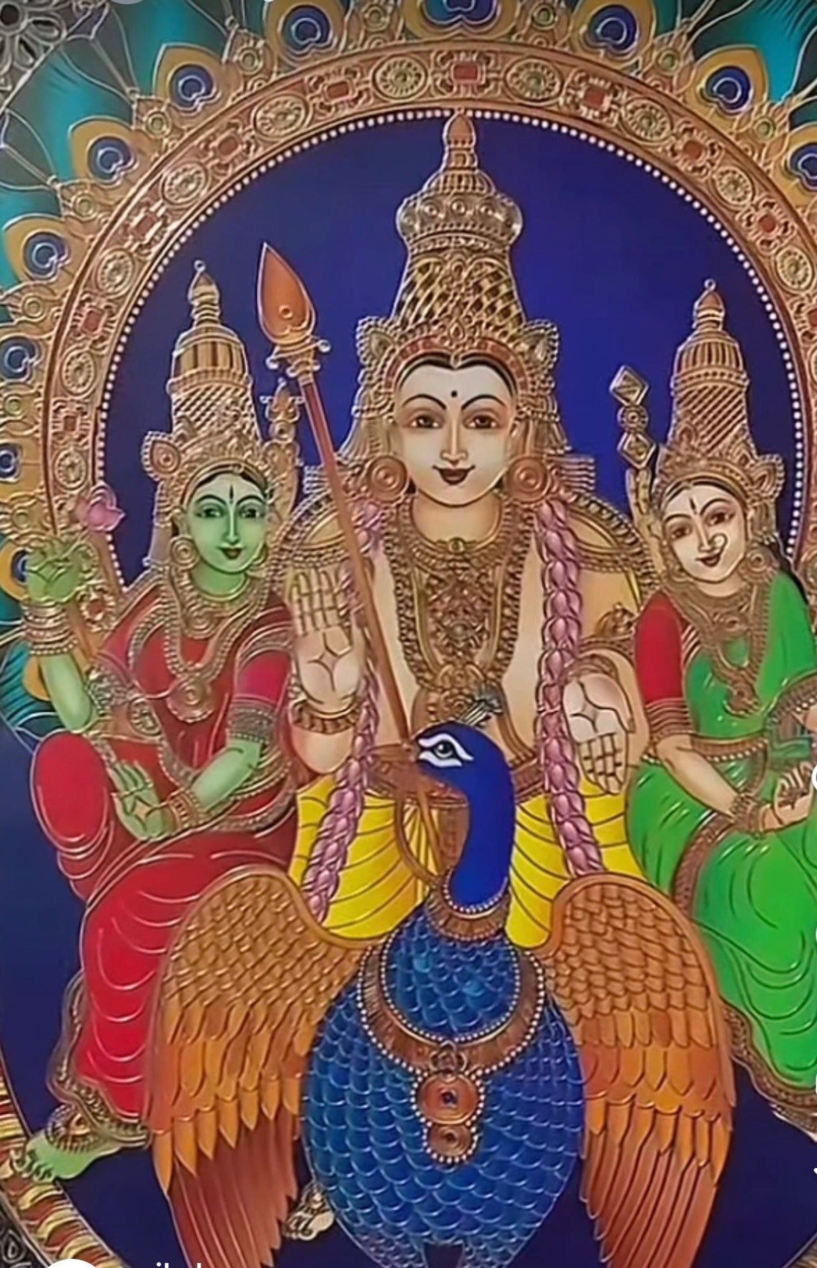 Indian God series in gold coated metal art