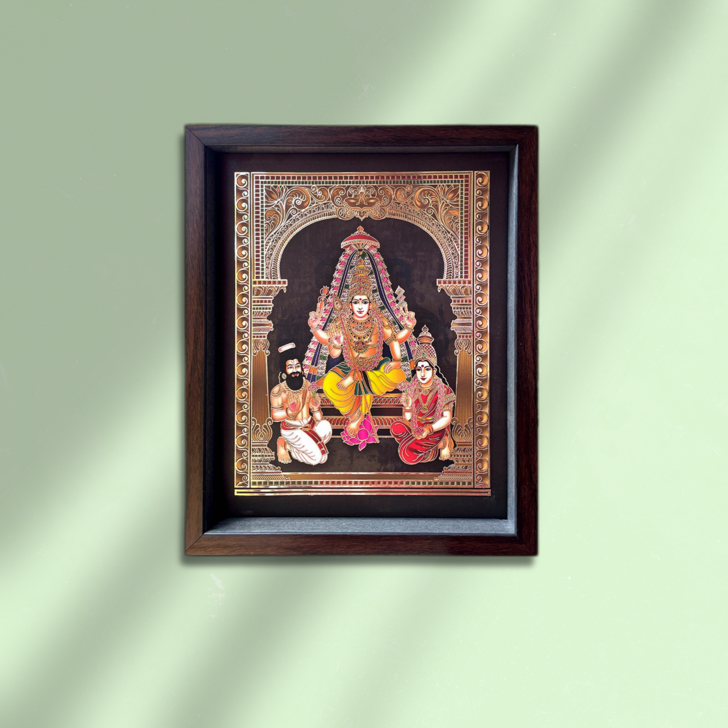 Arupadai veedu - Thiruparankundram (24K Gold Embellished Digital Art)