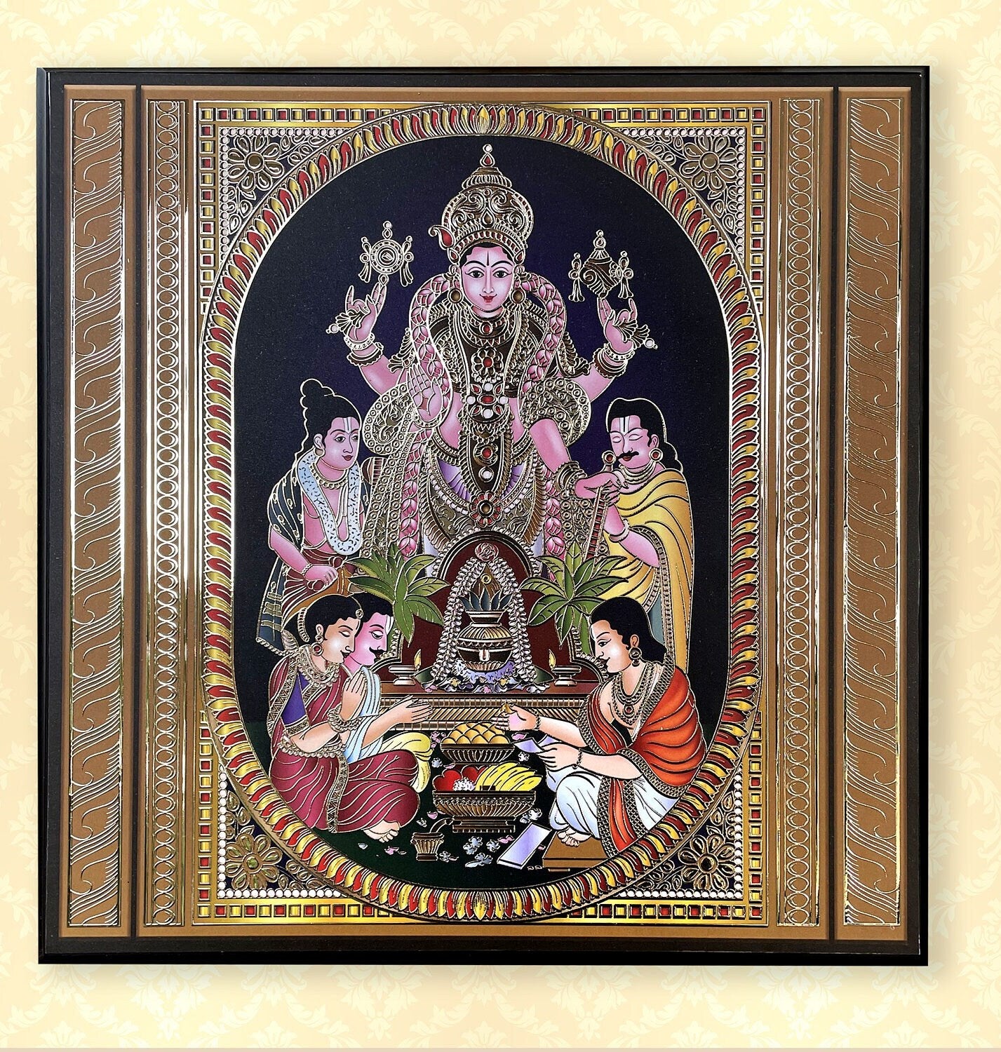 Indian God series in gold coated metal art