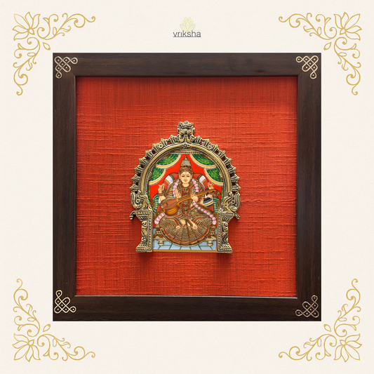 Tanjore digital art on prabhavali & silk