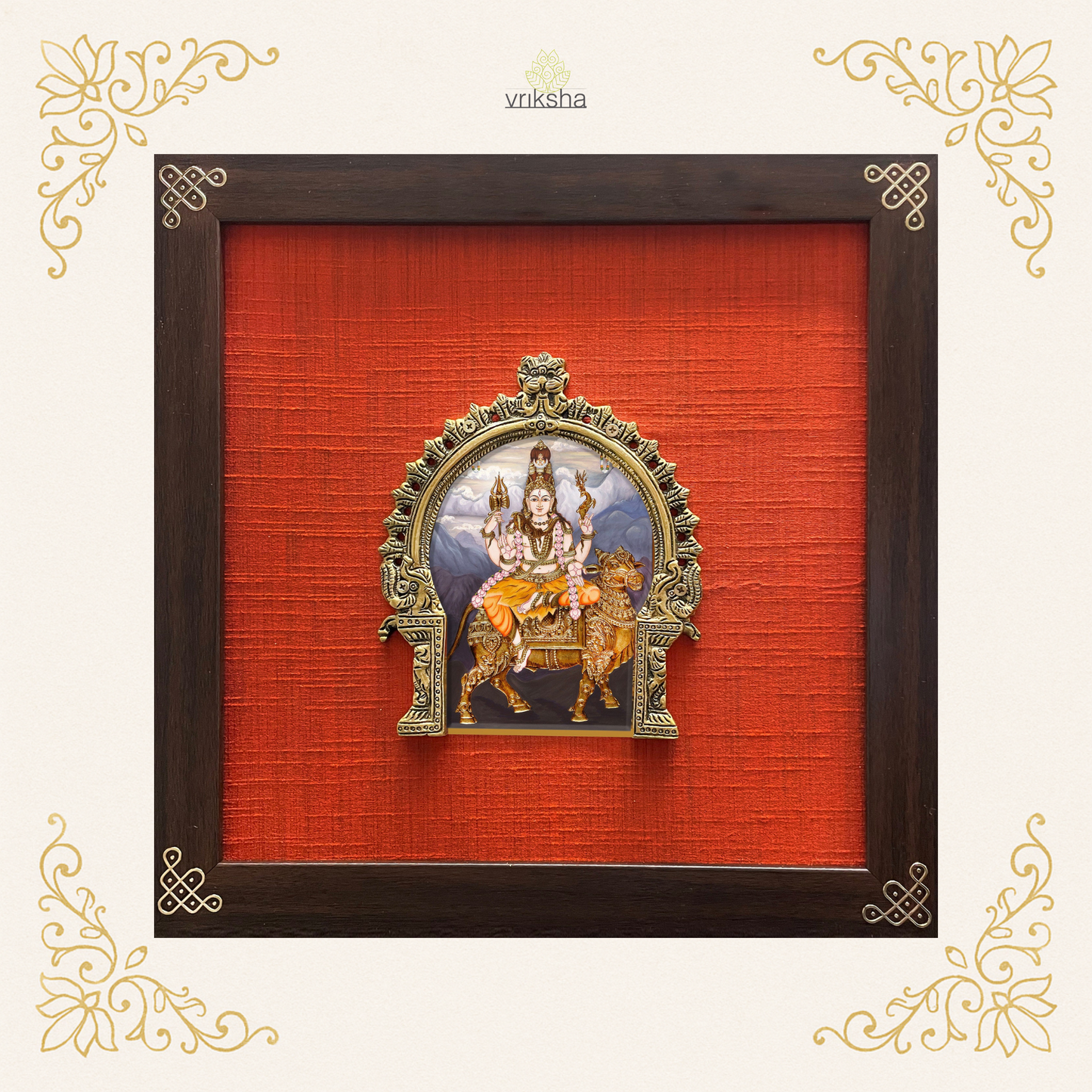 Tanjore digital art on prabhavali & silk