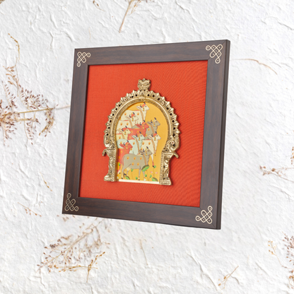 Indian ethnic digital art on prabhavali & silk - Style 001