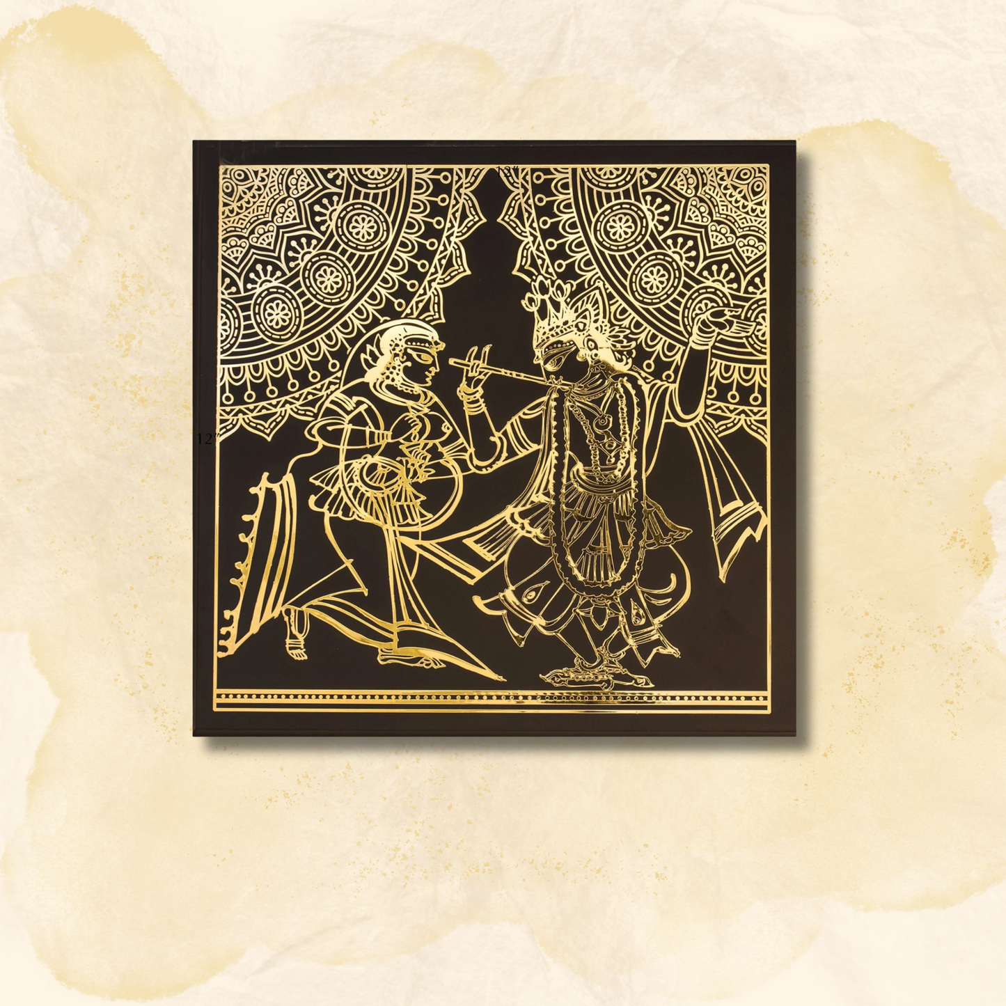 Radha Krishna - Gold Metal Art
