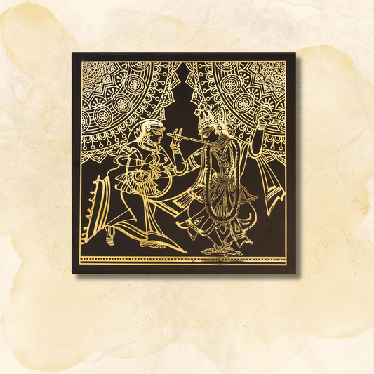 Radha Krishna - Gold Metal Art