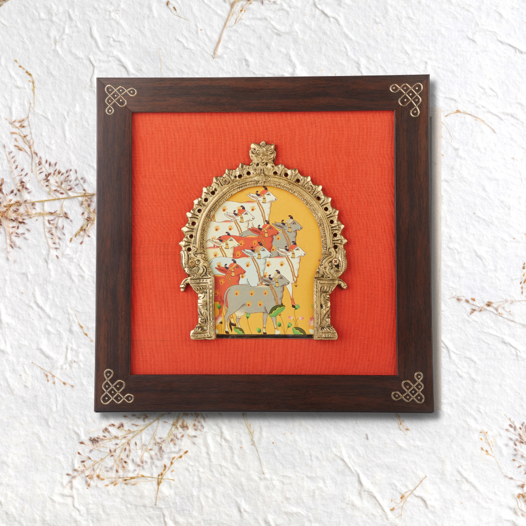Indian ethnic digital art on prabhavali & silk - Style 001