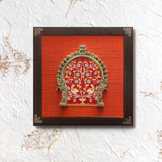 Indian ethnic art on prabhavali & silk - Style 008