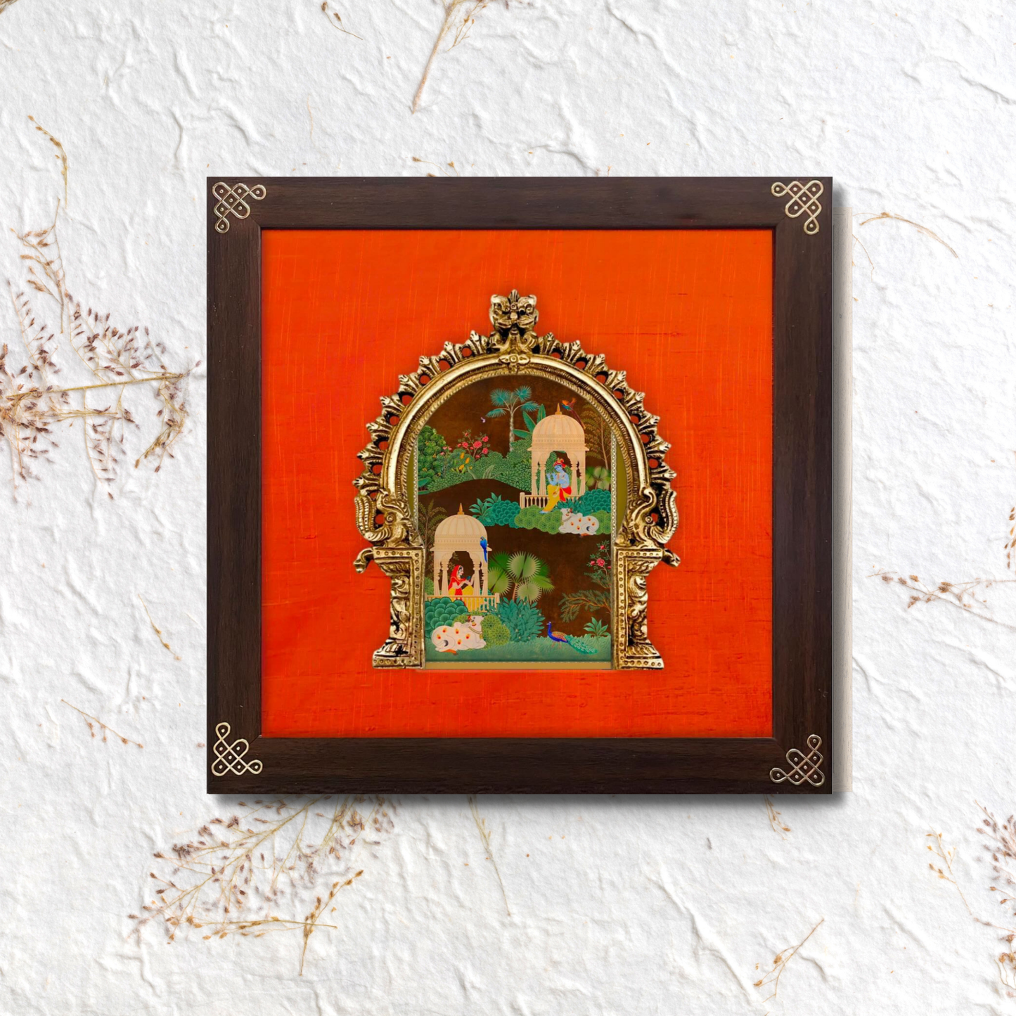 Indian ethnic digital art on prabhavali & silk - Style 010