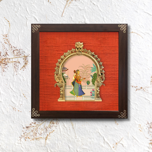 Indian ethnic digital art on prabhavali & silk - Style 002