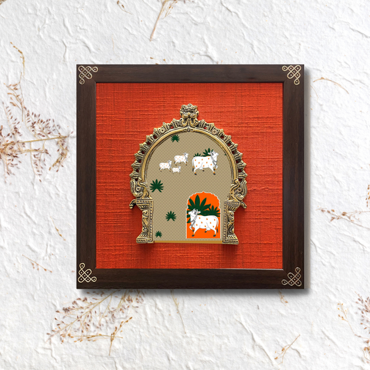 Indian ethnic digital art on prabhavali & silk - Style 003