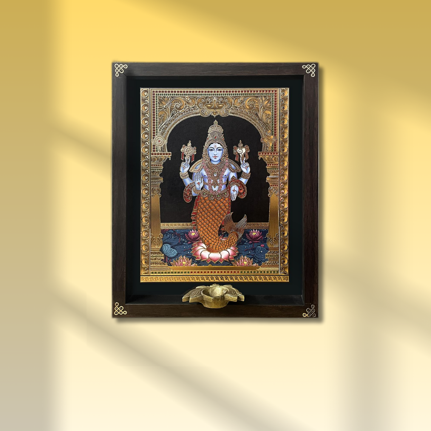 Matsya Avatar – The Divine Fish (24K Gold Embellished Digital Art)