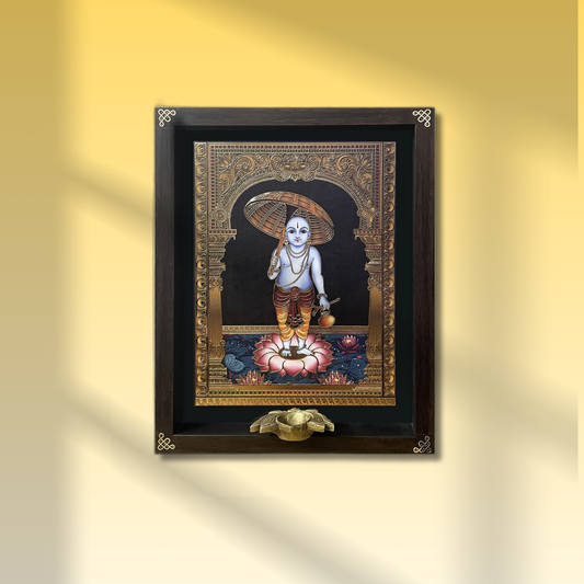 Vamana Avatar – The Humble Giant (24K Gold Embellished Digital Art)