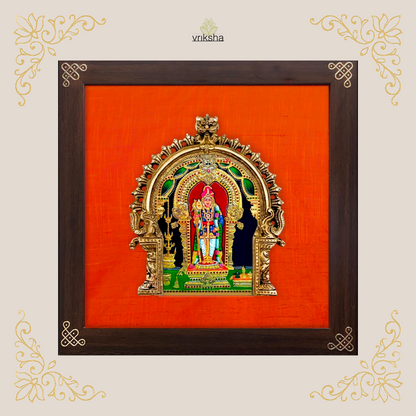 Tanjore digital art on prabhavali & silk