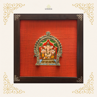 Tanjore digital art on prabhavali & silk