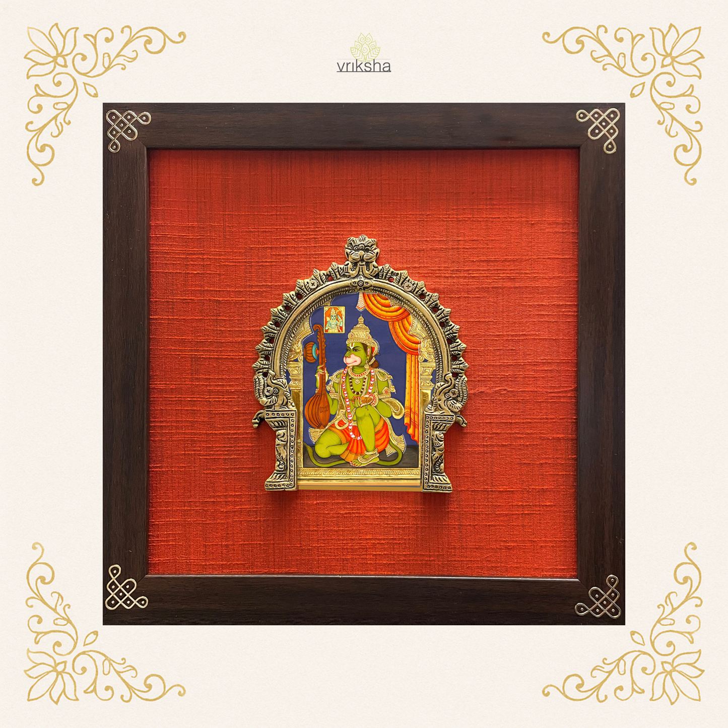 Tanjore digital art on prabhavali & silk