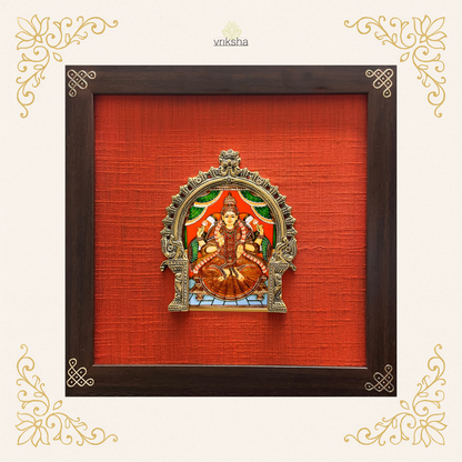 Tanjore digital art on prabhavali & silk