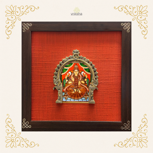 Tanjore digital art on prabhavali & silk