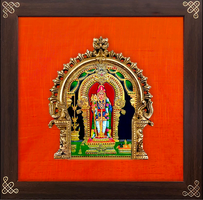 Tanjore digital art on prabhavali & silk