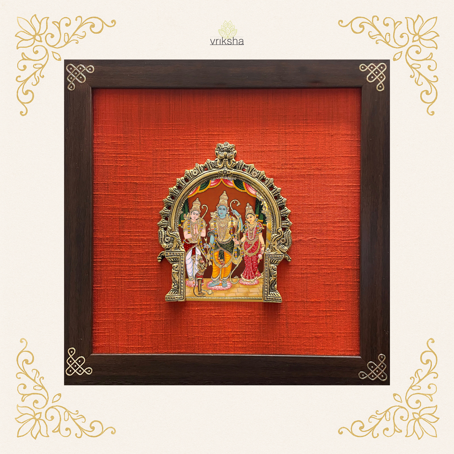 Tanjore digital art on prabhavali & silk