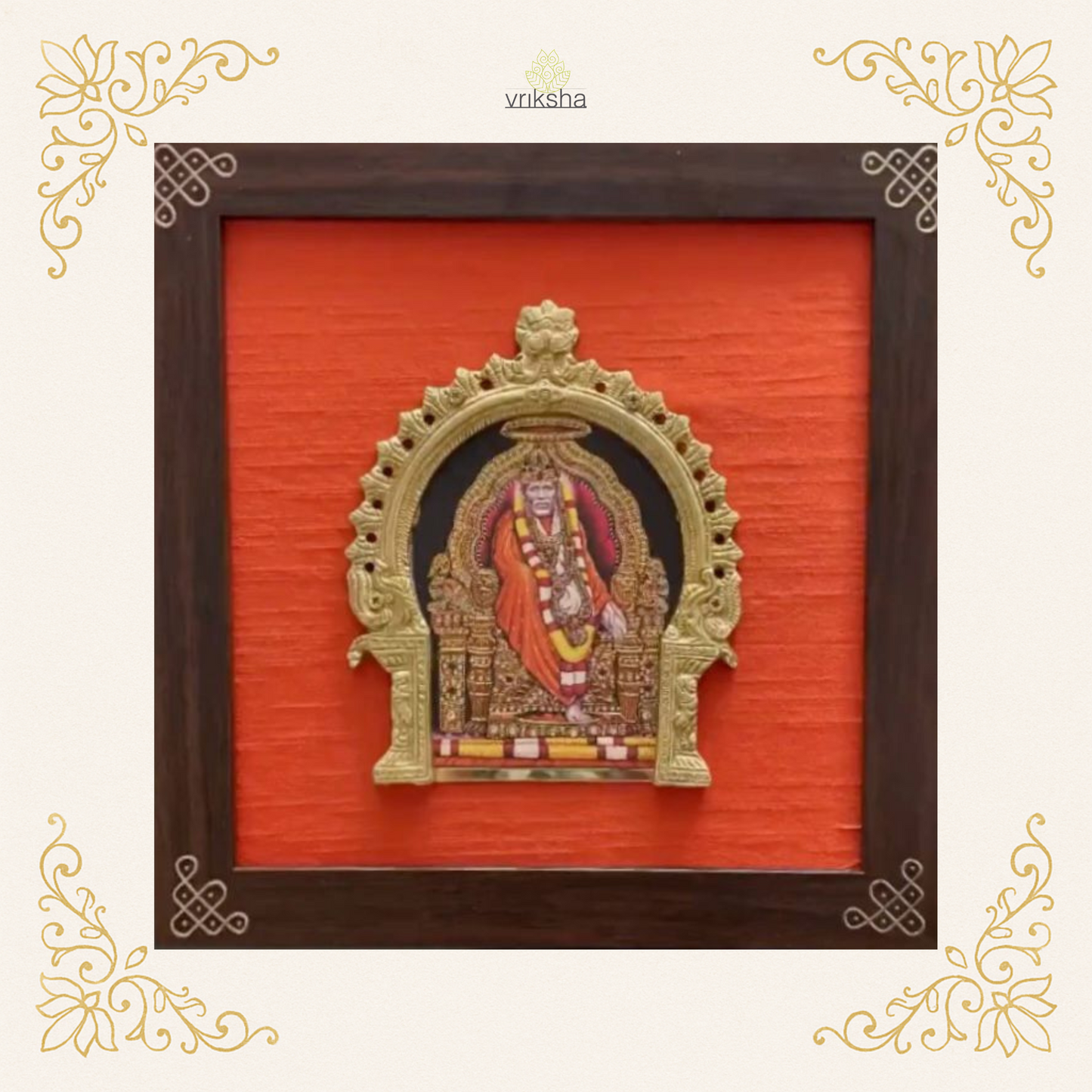 Tanjore digital art on prabhavali & silk