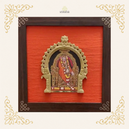 Tanjore digital art on prabhavali & silk