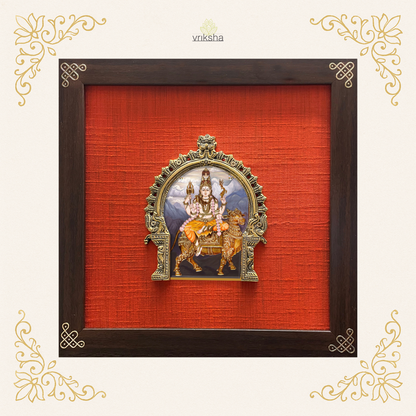 Tanjore digital art on prabhavali & silk