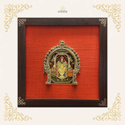 Tanjore digital art on prabhavali & silk